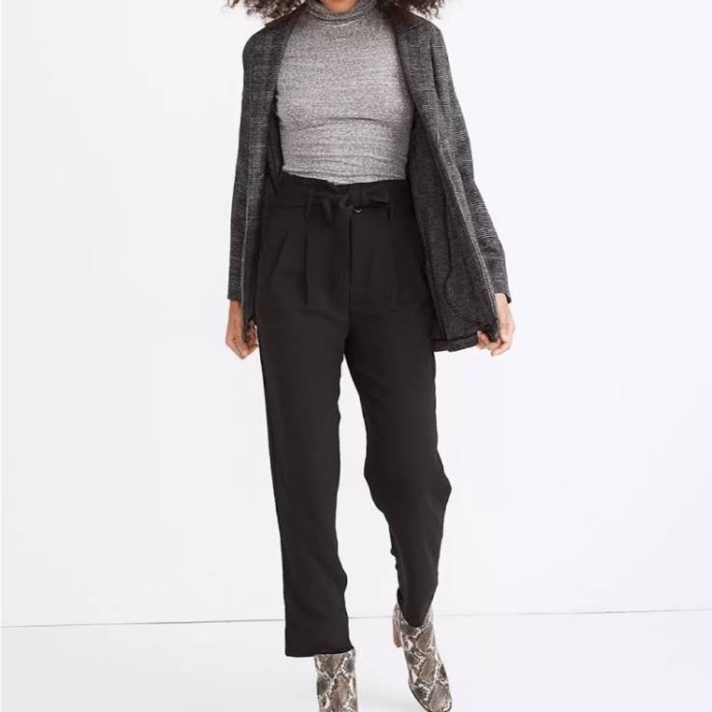 Madewell Black Drapey Paperbag Pants Size 4